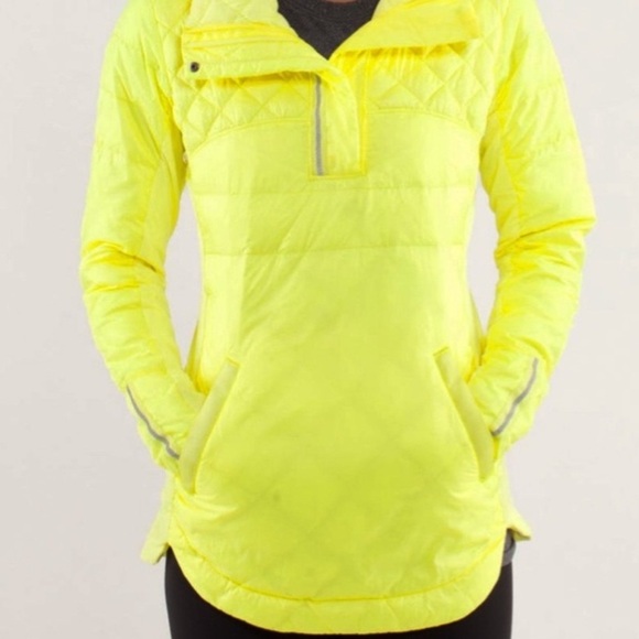 Lululemon what the fluff pullover yellow size 10 jacket half zip - Picture 1 of 12